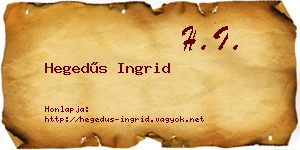 Hegedűs Ingrid névjegykártya